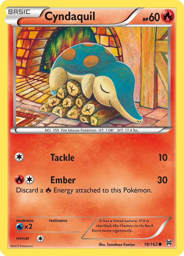 XY—BREAKthrough 英語版 Cyndaquil 18 カード表面