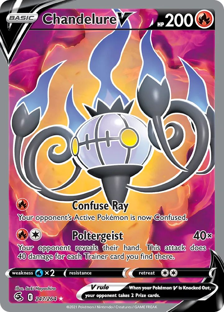 Sword & Shield—Fusion Strike 영어판 Chandelure V 247 카드 앞면