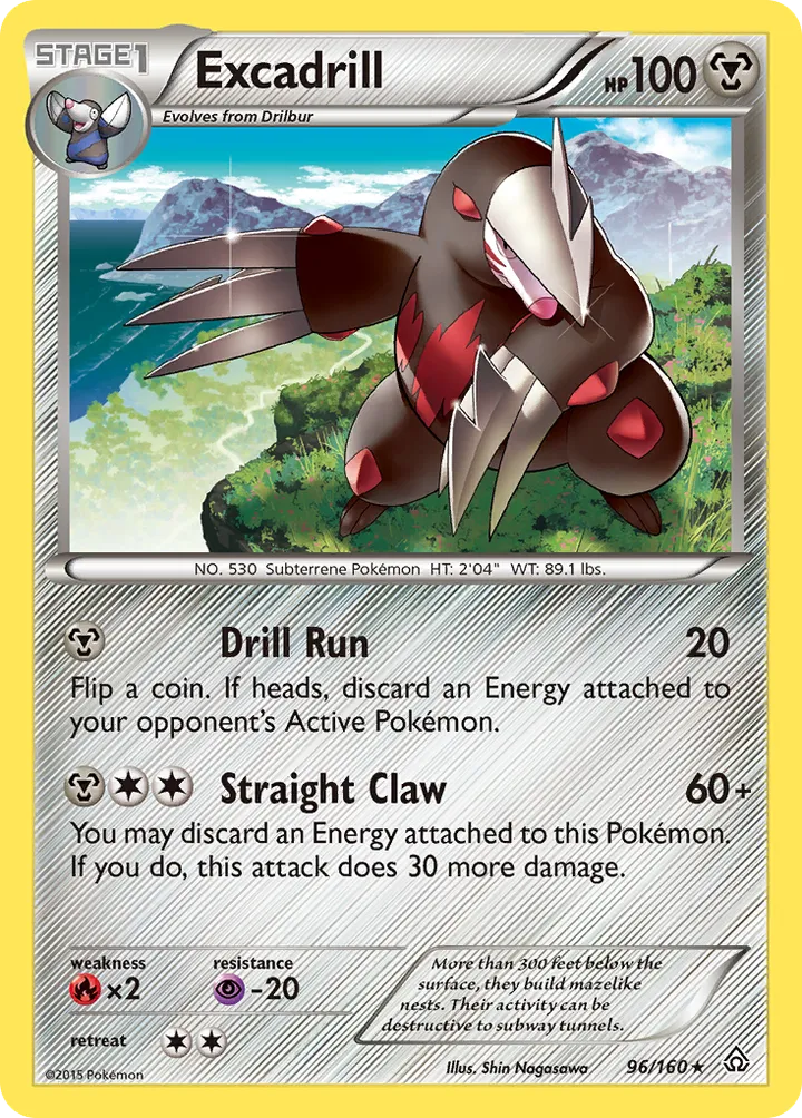 XY—Primal Clash 영어판 Excadrill 96 카드 앞면