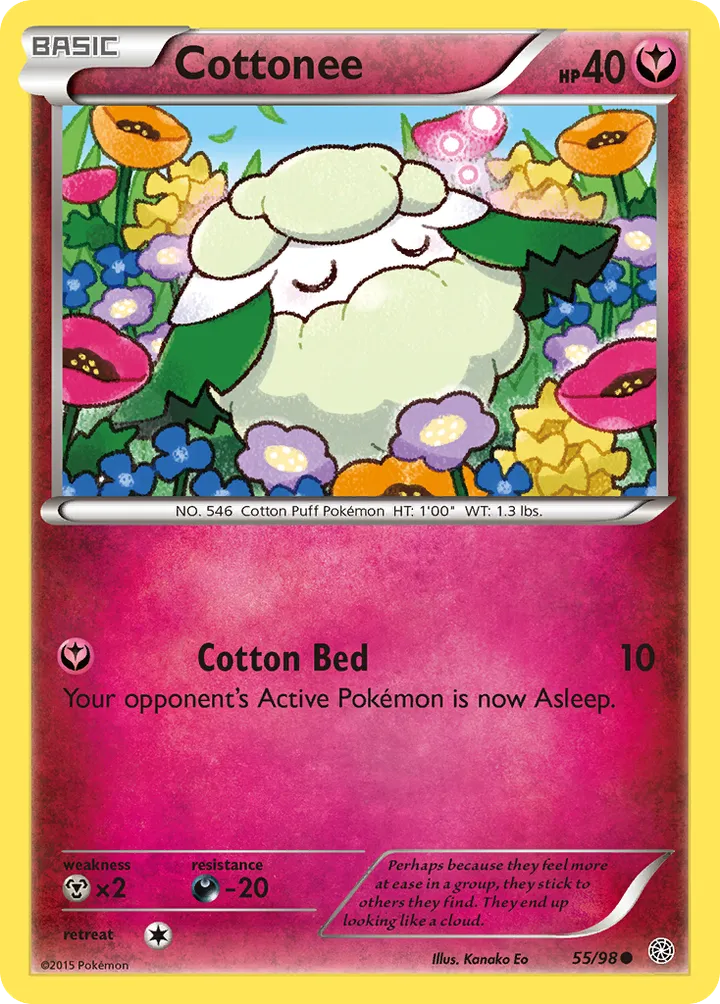 XY—Ancient Origins 英語版 Cottonee 55 カード表面