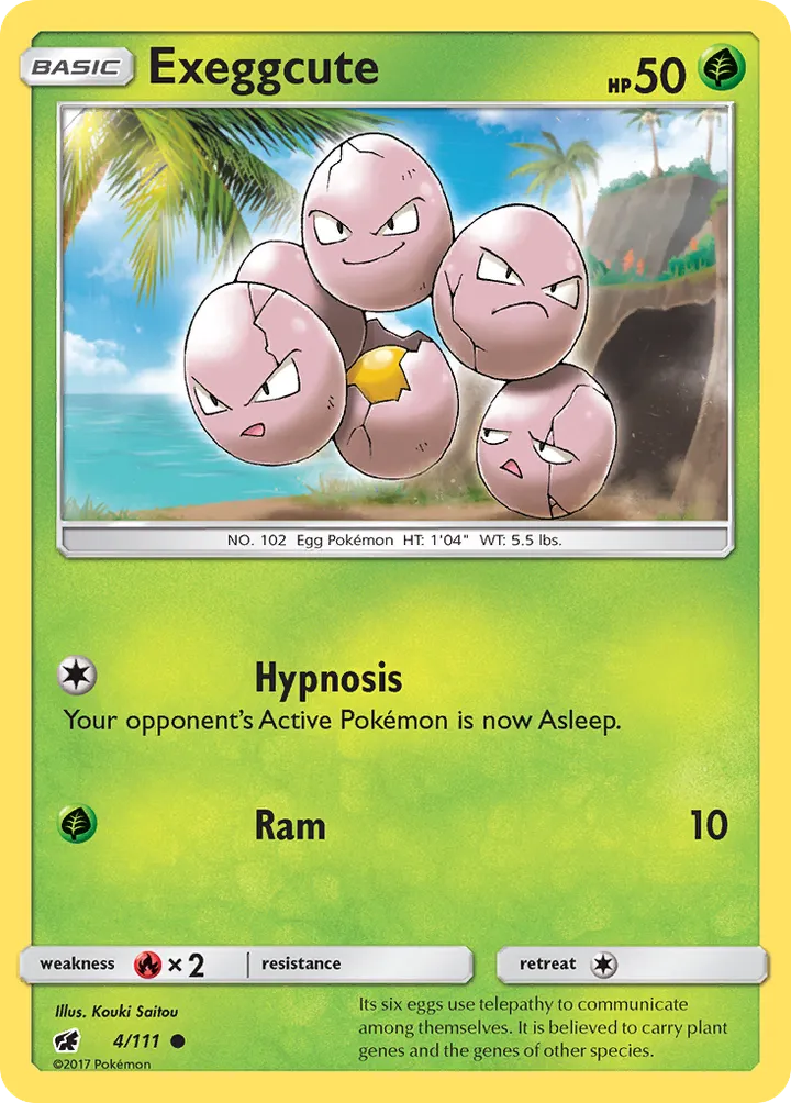 Sun & Moon—Crimson Invasion 英語版 Exeggcute 4 カード表面