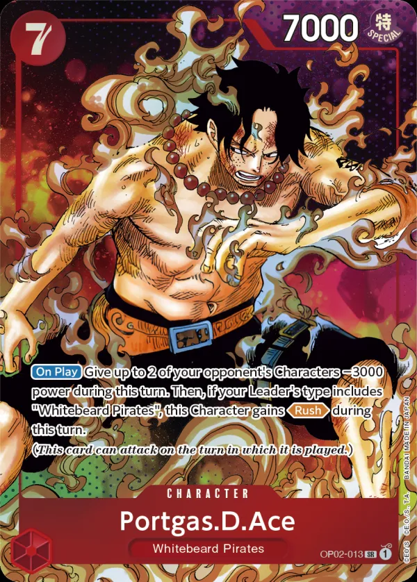 Paramount War 英語版 Portgas.D.Ace OP02-013 · パラレル カード表面