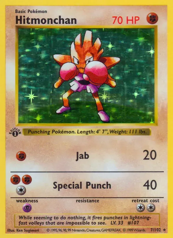 Front of Hitmonchan 7, Base Set English
