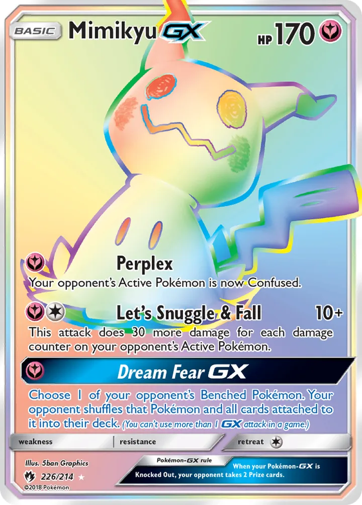 Sun & Moon—Lost Thunder 영어판 Mimikyu-GX 226 카드 앞면