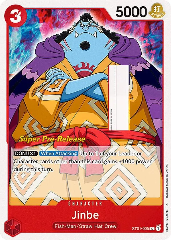 Straw Hat Crew 영어판 Jinbe ST01-005 · 세트 출시 행사 카드 앞면