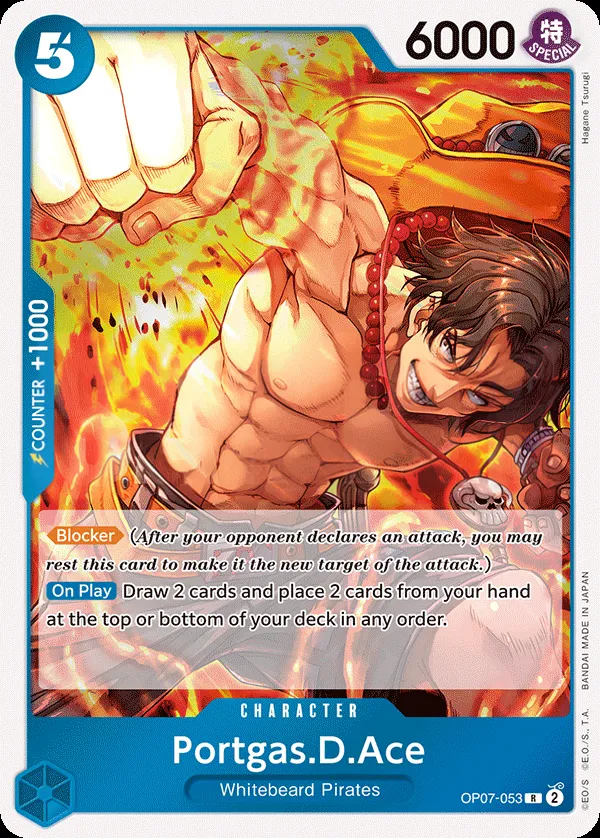 500 Years in the Future 영어판 Portgas.D.Ace OP07-053 카드 앞면