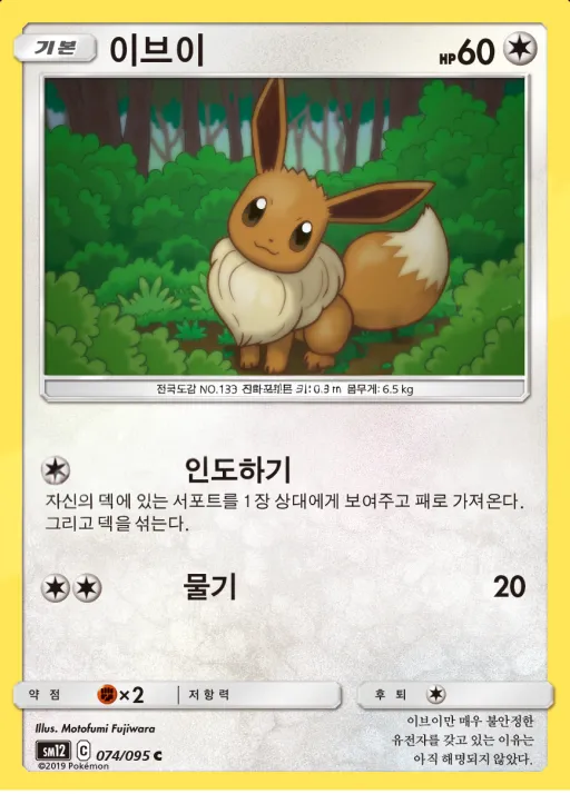 얼터제네시스 韓国語版 이브이 74 カード表面