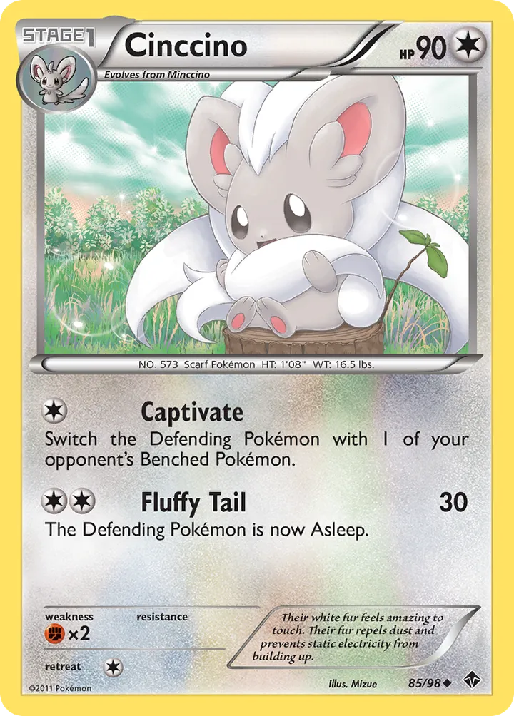 Black & White—Emerging Powers 영어판 Cinccino 85 카드 앞면