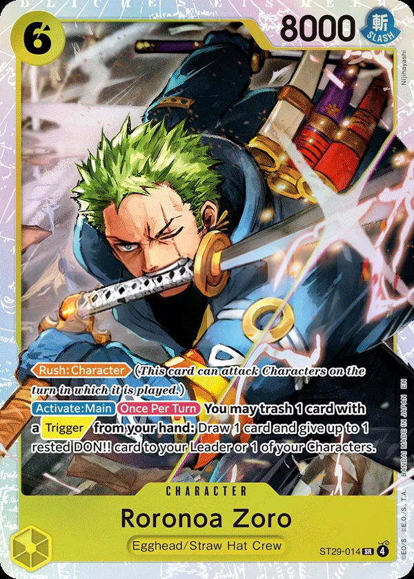 Egghead 영어판 Roronoa Zoro ST29-014 카드 앞면
