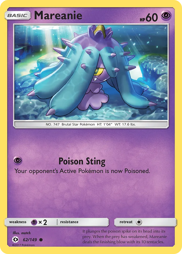 Sun & Moon 영어판 Mareanie 62 카드 앞면