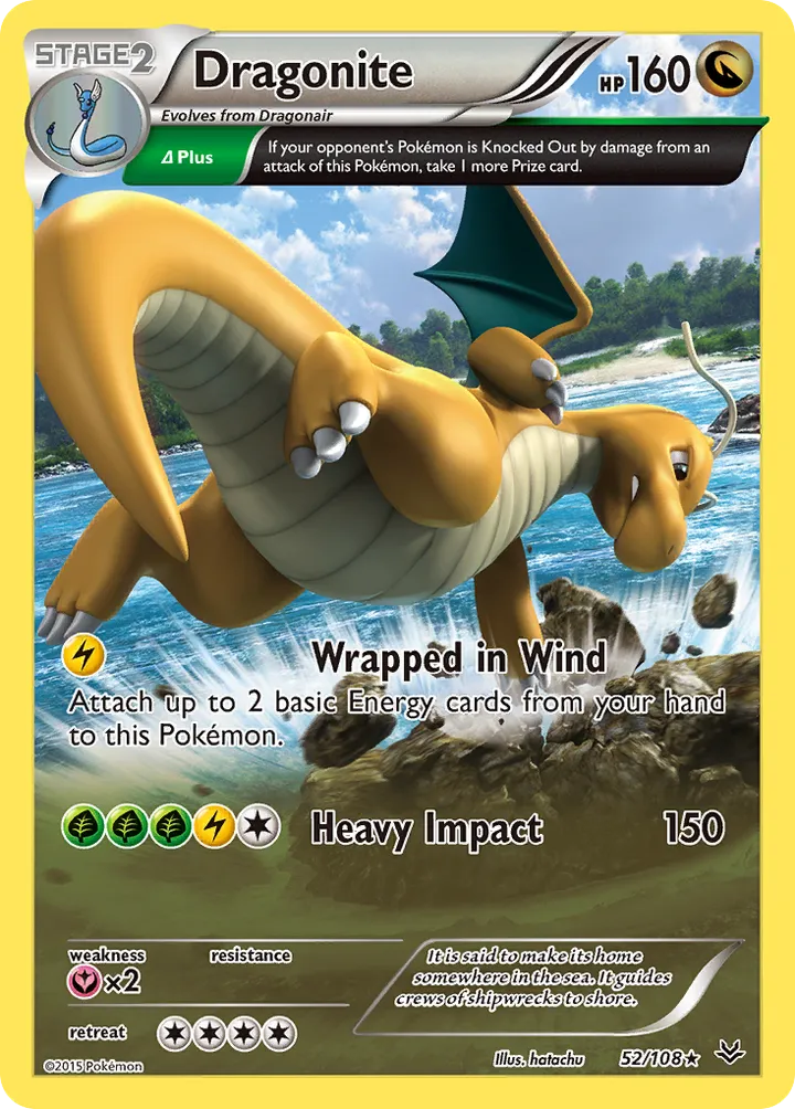 XY—Roaring Skies 英語版 Dragonite 52 カード表面