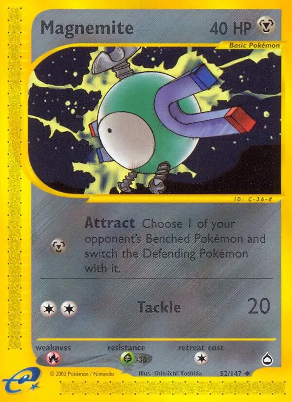 Aquapolis 영어판 Magnemite 52 카드 앞면