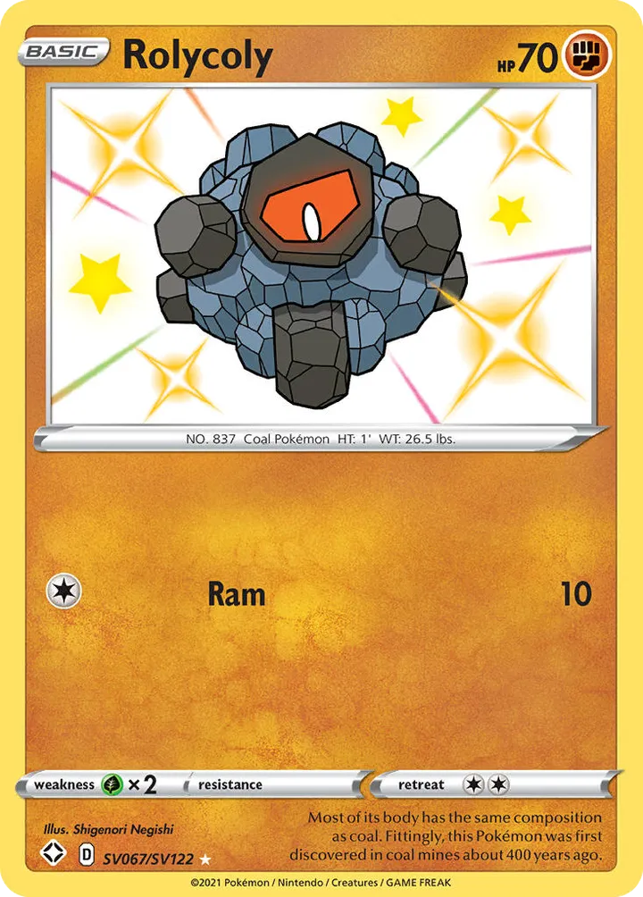 Shining Fates 英語版 Rolycoly SV067 カード表面