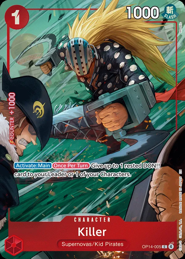 The Azure Sea's Seven 영어판 Killer OP14-005 · 패럴렐 카드 앞면