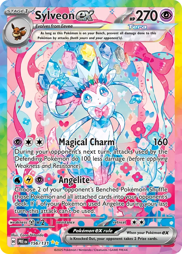 Scarlet & Violet—Prismatic Evolutions 英語版 Sylveon ex 156 カード表面