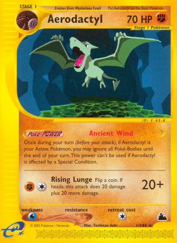 Skyridge 英語版 Aerodactyl 1 カード表面