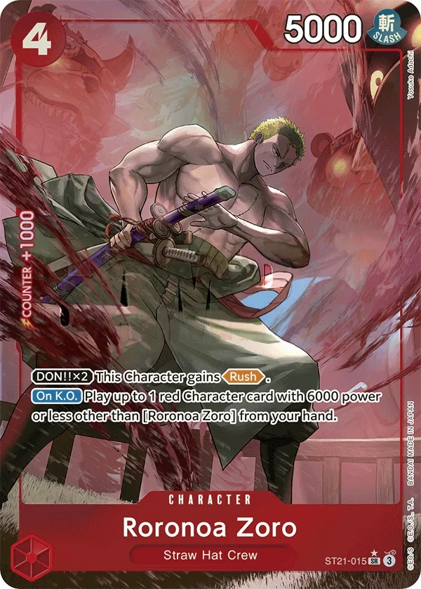 GEAR5 영어판 Roronoa Zoro ST21-015 · 패럴렐 카드 앞면