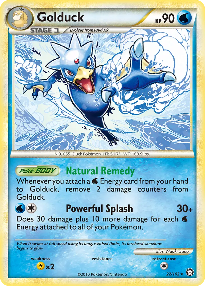 HS—Triumphant 영어판 Golduck 22 카드 앞면