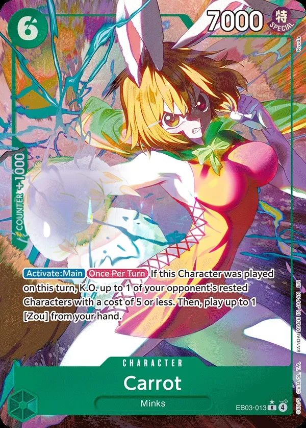 One Piece Heroines Edition 영어판 Carrot EB03-013 · 패럴렐 카드 앞면