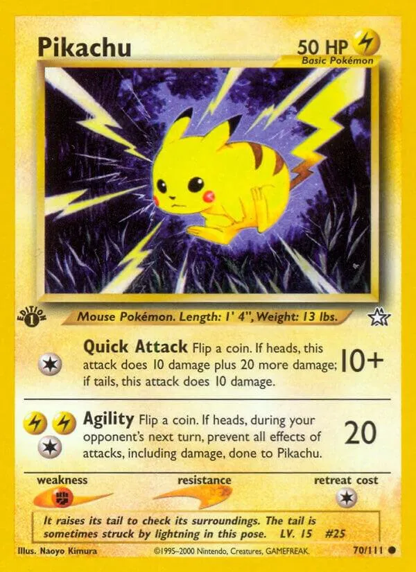 Neo Genesis 英語版 Pikachu 70 カード表面