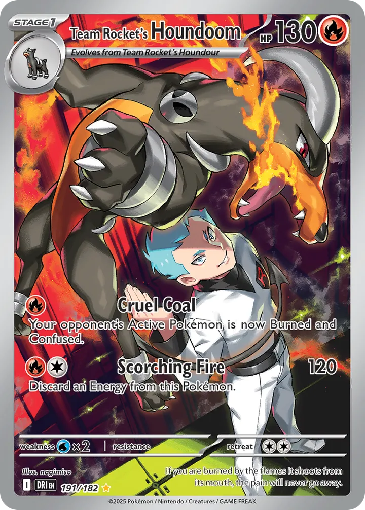 Scarlet & Violet—Destined Rivals 英語版 Team Rocket's Houndoom 191 カード表面