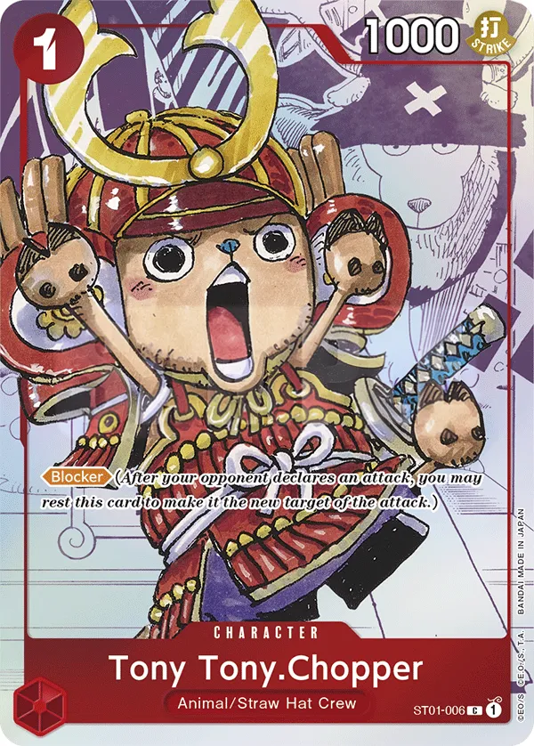 Straw Hat Crew 英語版 Tony Tony.Chopper ST01-006 · パラレル 2 カード表面