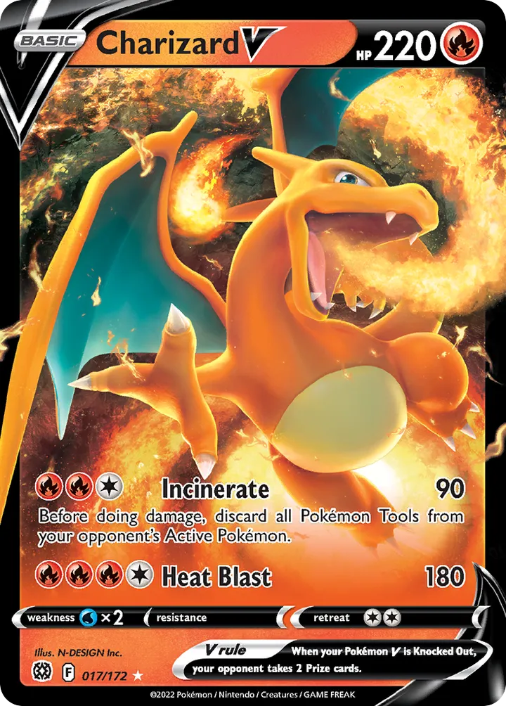 Sword & Shield—Brilliant Stars 영어판 Charizard V 17 카드 앞면