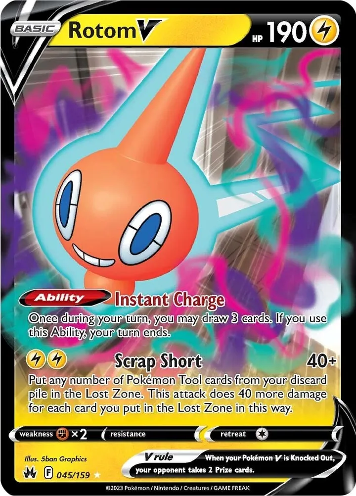Crown Zenith 英語版 Rotom V 45 カード表面