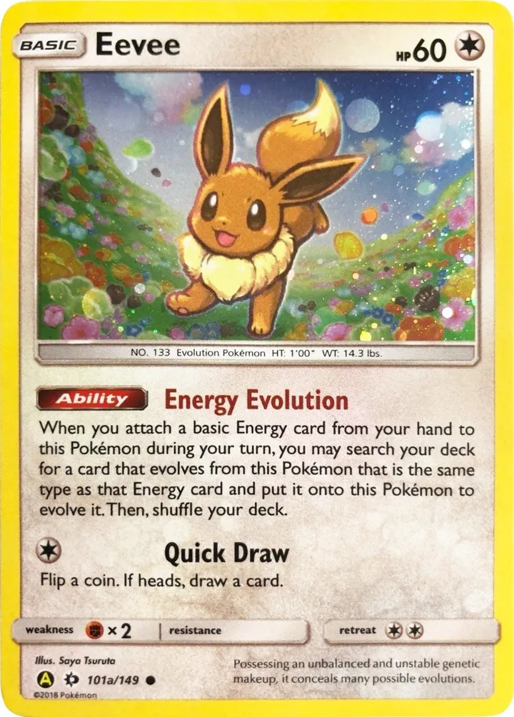 Sun & Moon 영어판 Eevee 101a 카드 앞면