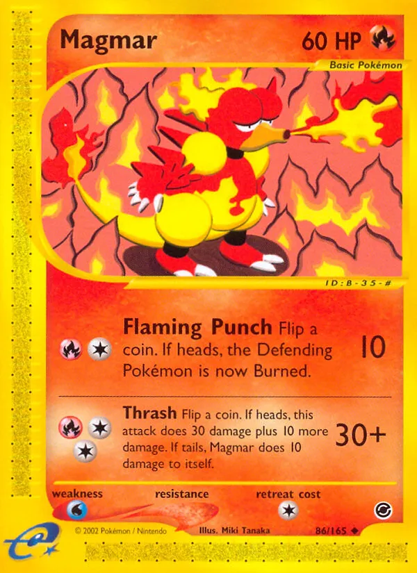 Expedition Base Set 영어판 Magmar 86 카드 앞면