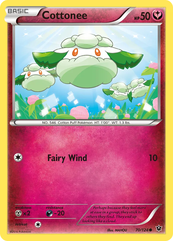 XY—Fates Collide 英語版 Cottonee 70 カード表面