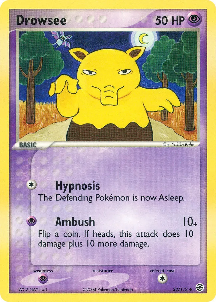 EX FireRed & LeafGreen 英語版 Drowsee 32 カード表面