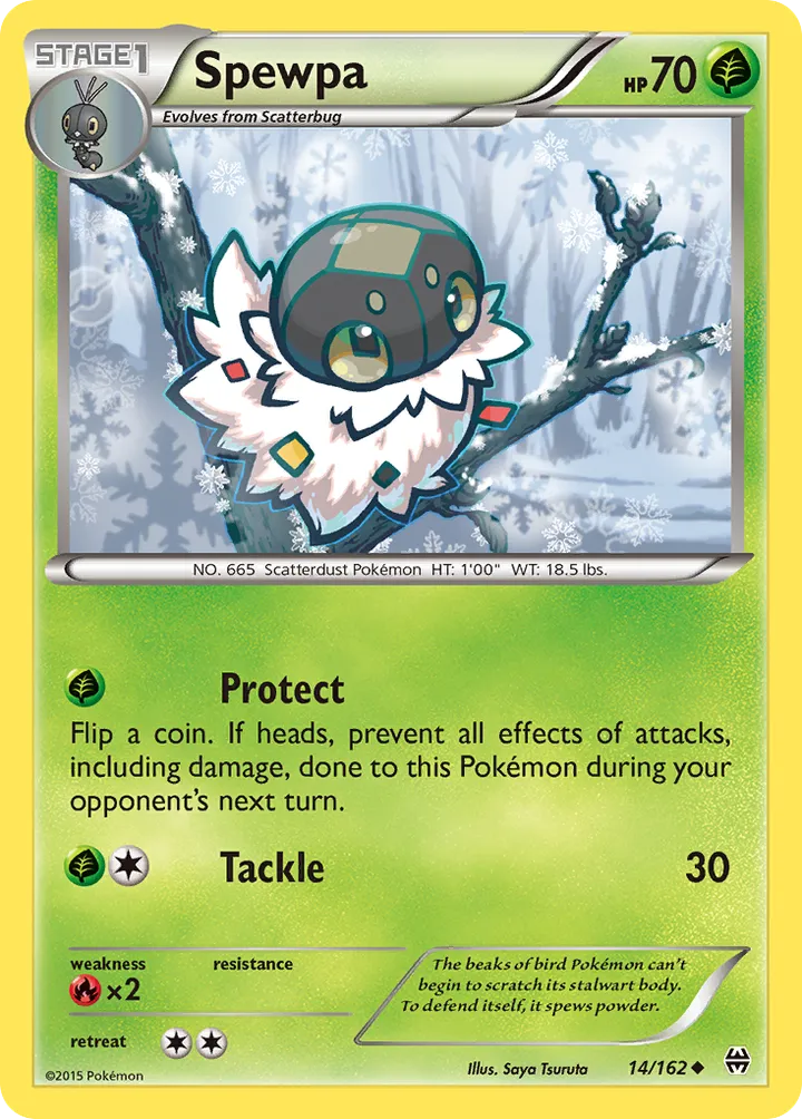 XY—BREAKthrough 英語版 Spewpa 14 カード表面