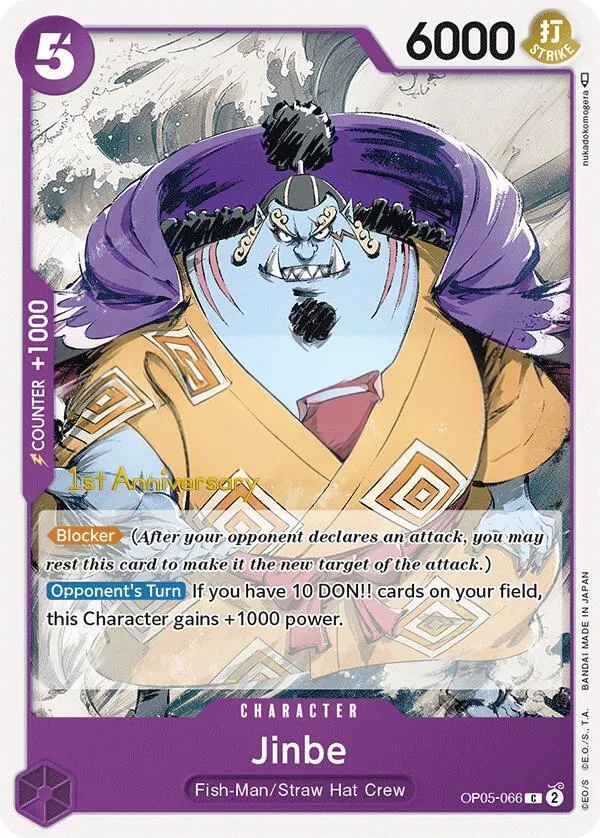 Awakening of the New Era 英語版 Jinbe OP05-066 · 記念大会 カード表面