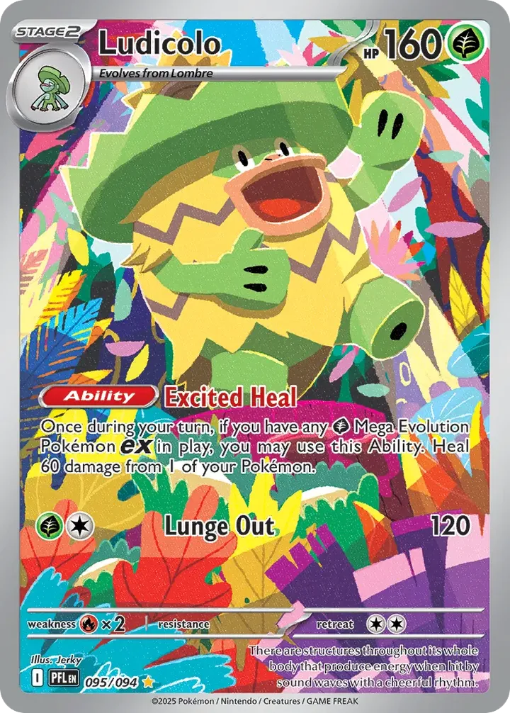 Mega Evolution—Phantasmal Flames 영어판 Ludicolo 95 카드 앞면