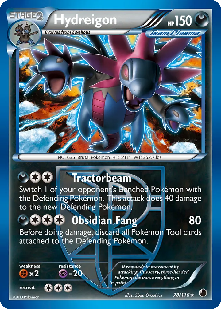 Black & White—Plasma Freeze 영어판 Hydreigon 78 카드 앞면