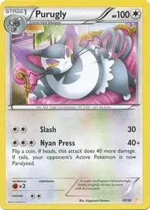 XY Trainer Kit: Pikachu Libre & Suicune 英語版 Purugly 19 カード表面