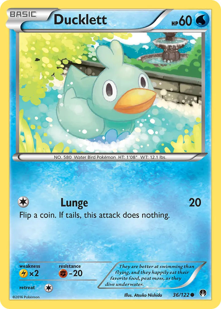 XY—BREAKpoint 영어판 Ducklett 36 카드 앞면