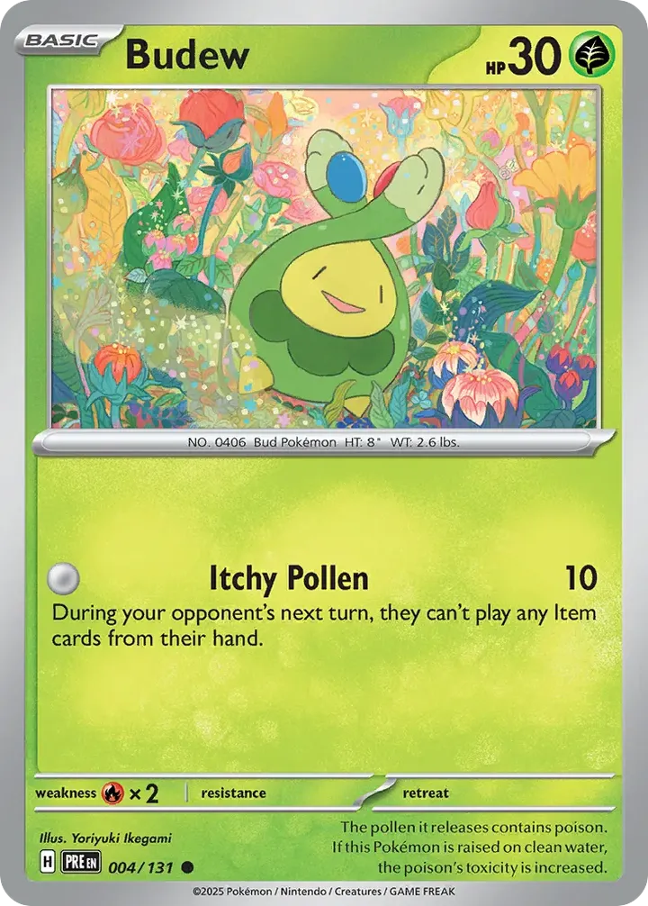 Scarlet & Violet—Prismatic Evolutions 英語版 Budew 4 カード表面
