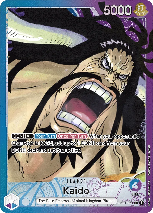 Romance Dawn 英語版 Kaido OP01-061 · パラレル カード表面