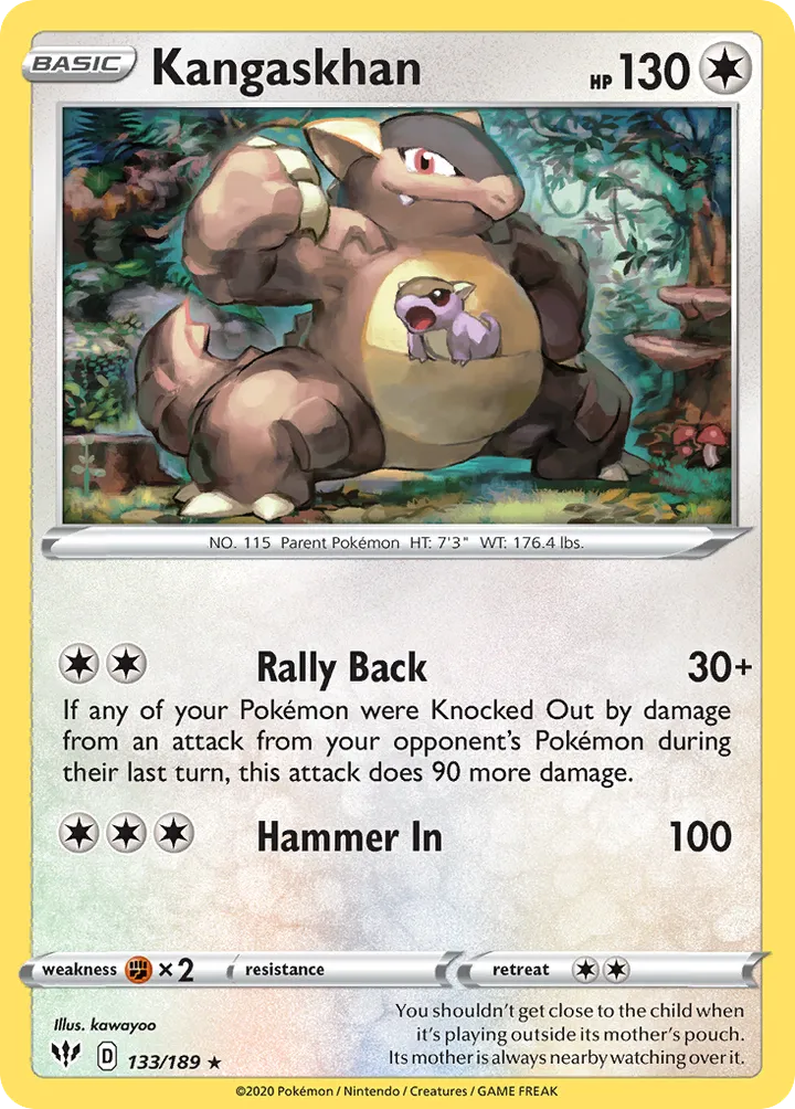 Sword & Shield—Darkness Ablaze 영어판 Kangaskhan 133 카드 앞면