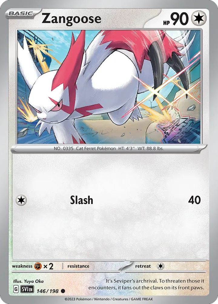 Scarlet & Violet 영어판 Zangoose 146 카드 앞면