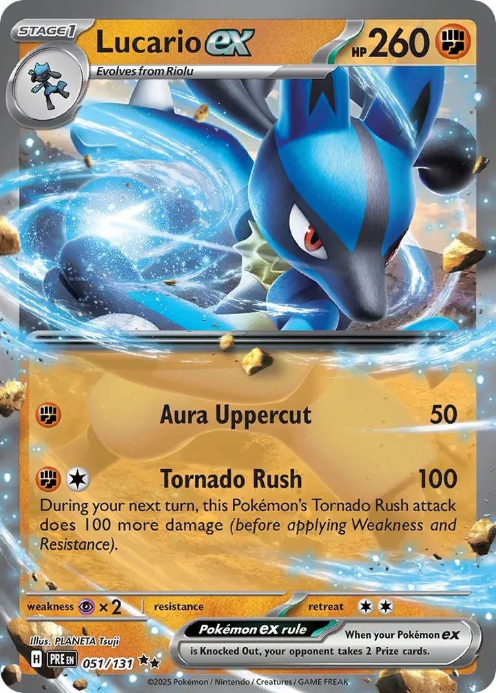 Scarlet & Violet—Prismatic Evolutions 영어판 Lucario ex 51 카드 앞면