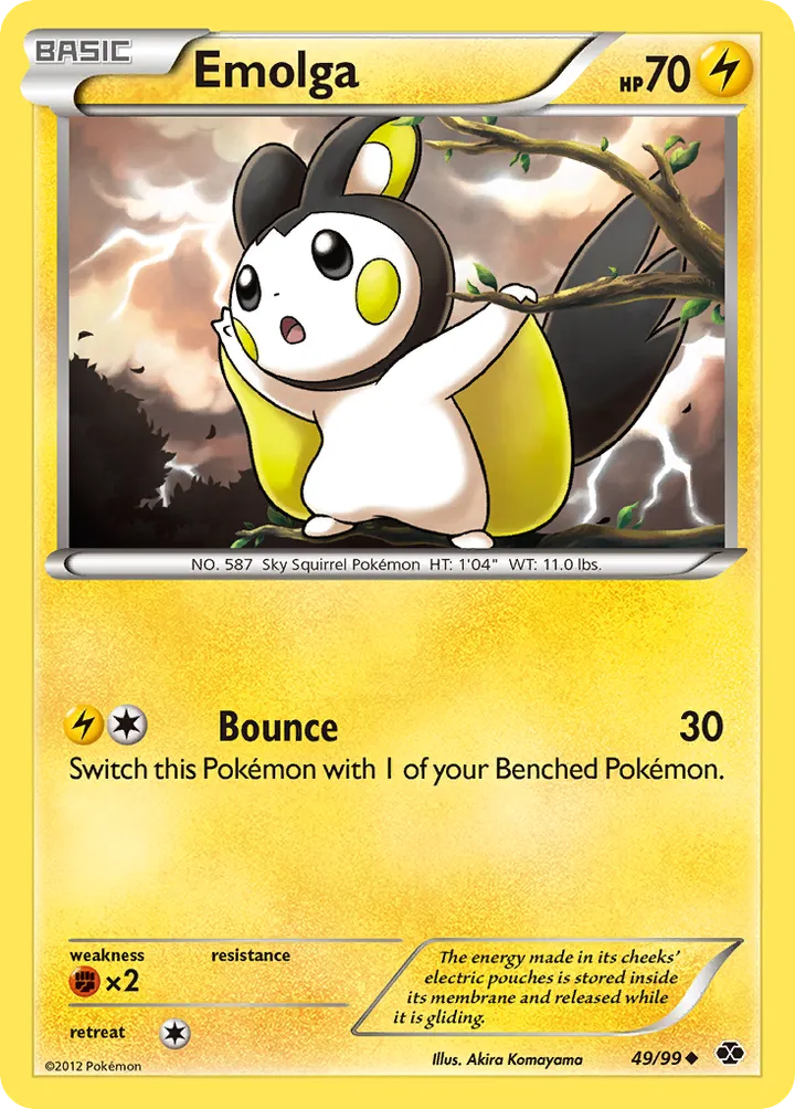 Front of Emolga 49, Black & White—Next Destinies English