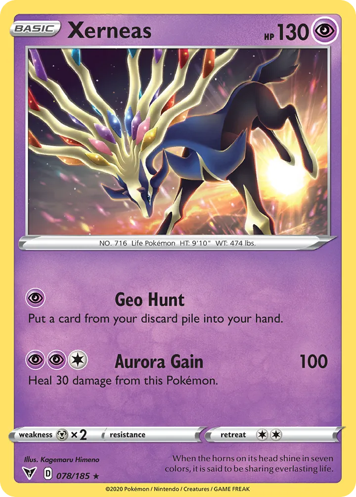 Sword & Shield—Vivid Voltage 영어판 Xerneas 78 카드 앞면