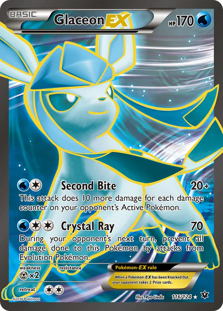 XY—Fates Collide 영어판 Glaceon-EX 116 카드 앞면