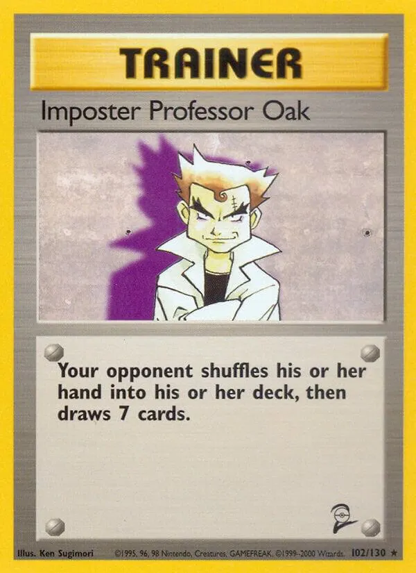 Base Set 2 英語版 Imposter Professor Oak 102 カード表面