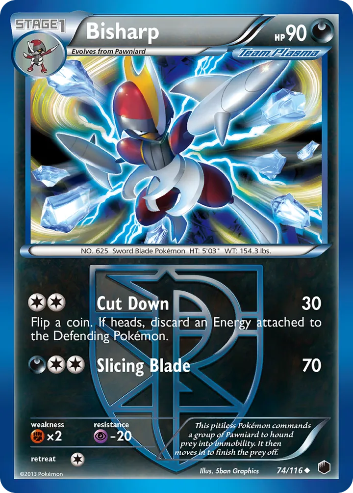 Black & White—Plasma Freeze 영어판 Bisharp 74 카드 앞면