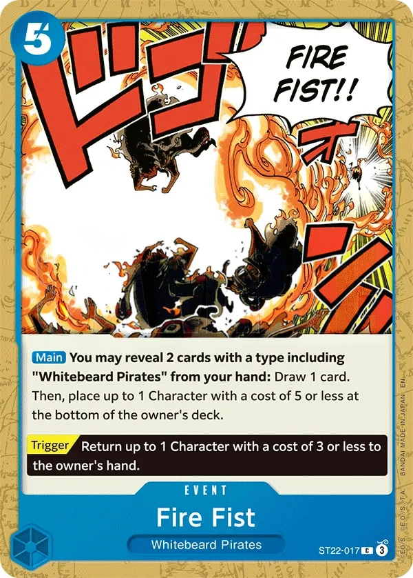 Ace & Newgate 영어판 Fire Fist ST22-017 카드 앞면