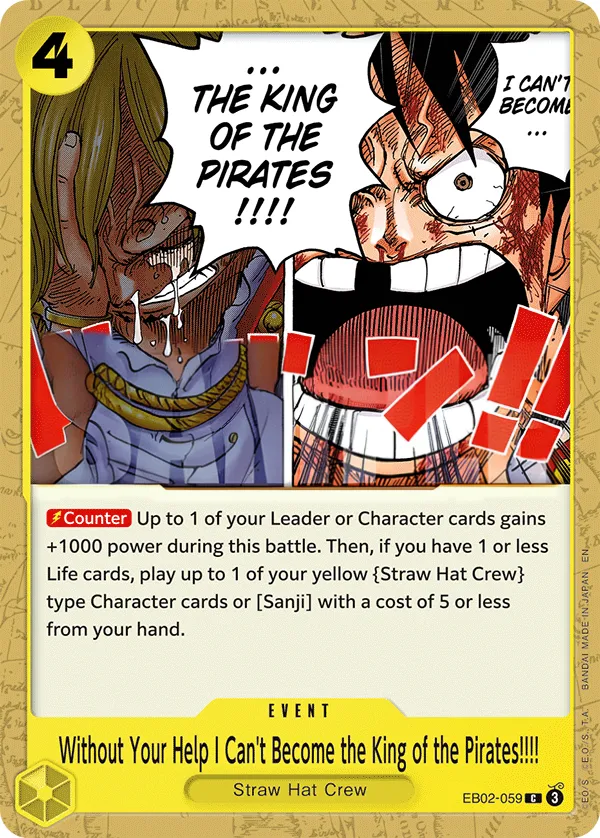 Anime 25th Collection 英語版 Without Your Help I Can't Become the King of the Pirates!!!! EB02-059 カード表面